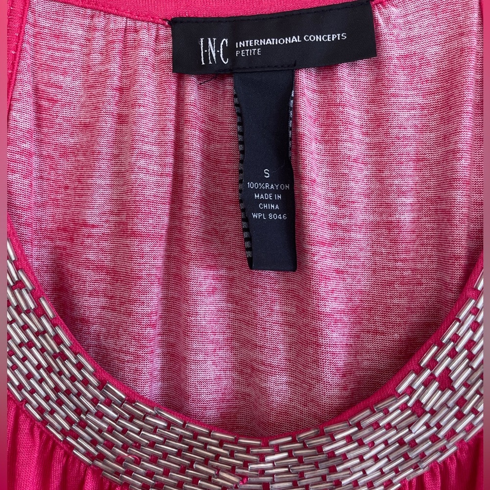 Euc Inc Pink With Pattern And Sequence Sleeveless… - image 2